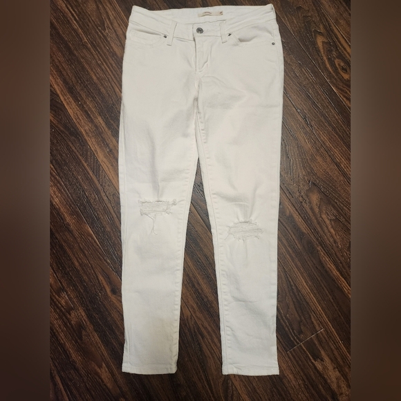 Levi's 711 Skinny Jeans White Sz 26 - Picture 1 of 10